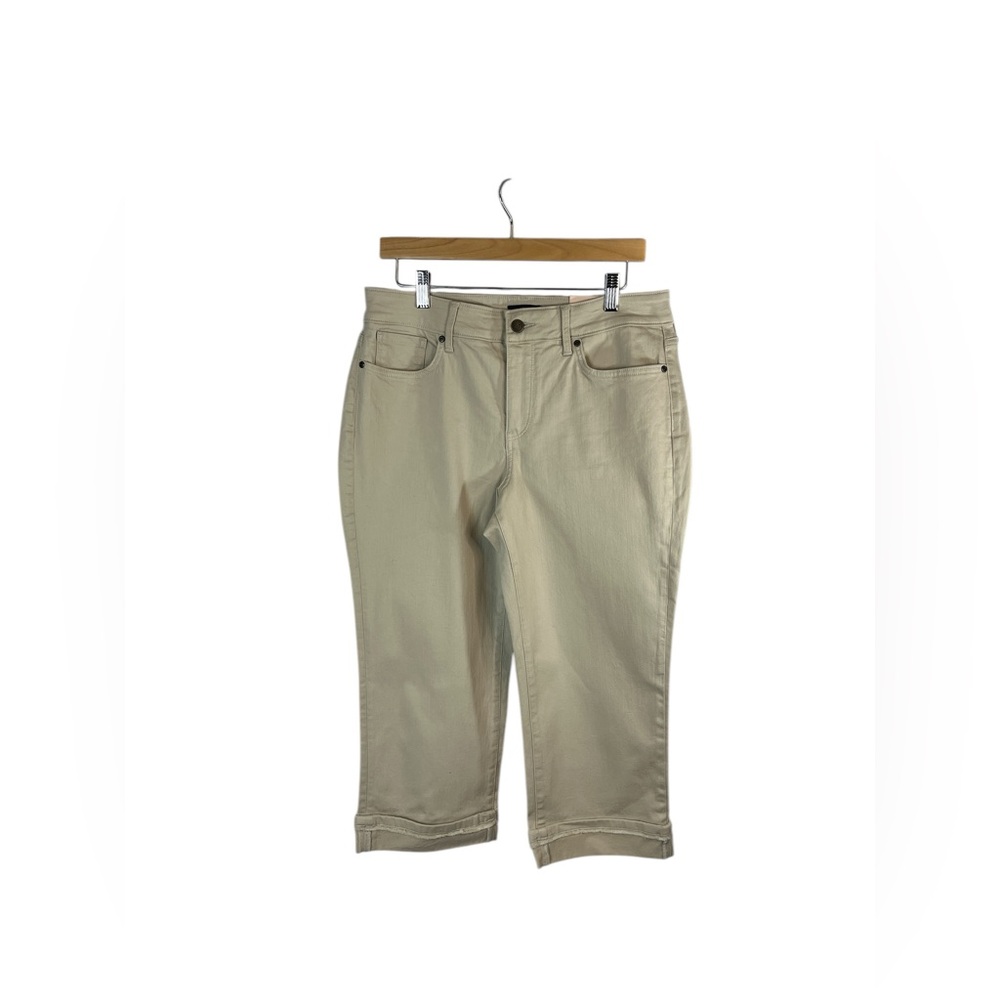 NYDJ Marilyn  Straight‎ tan crop pants size 10 lift tuck technology NWT